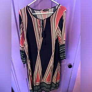 Bloomchic Striped Dress in Pink and Black